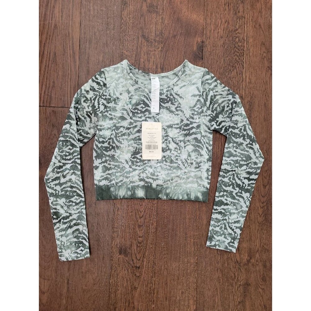 Fabletics Mari Seamless L/S Top Military Green Women Size M